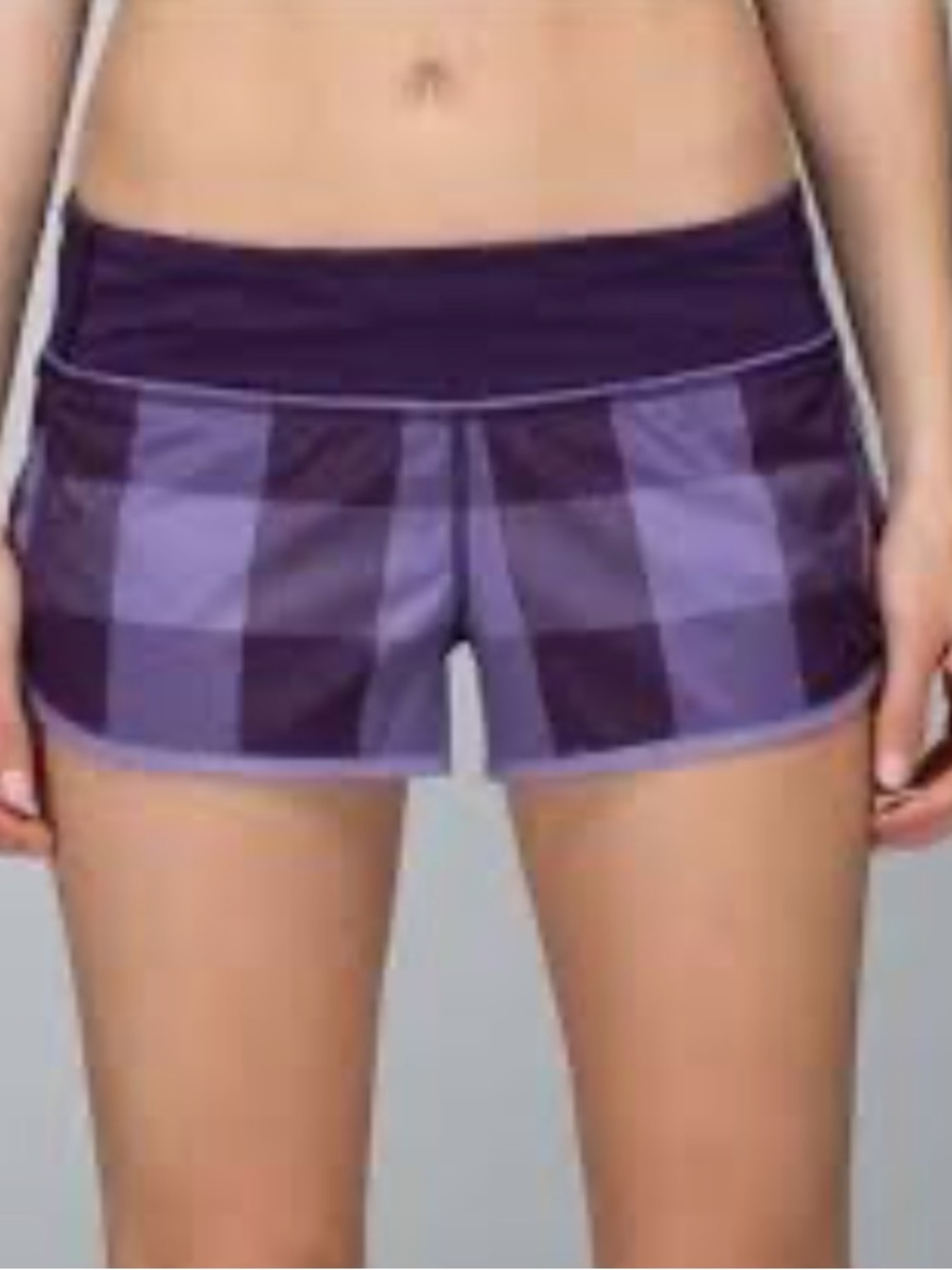 Lululemon Plaid Lined Shorts Grey Cream size 6